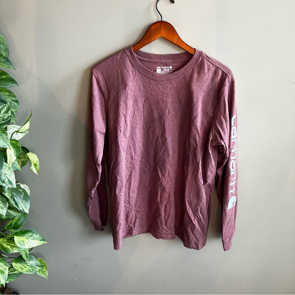 Carhartt Women’s Loose fit heavyweight logo on long sleeve shirt size large